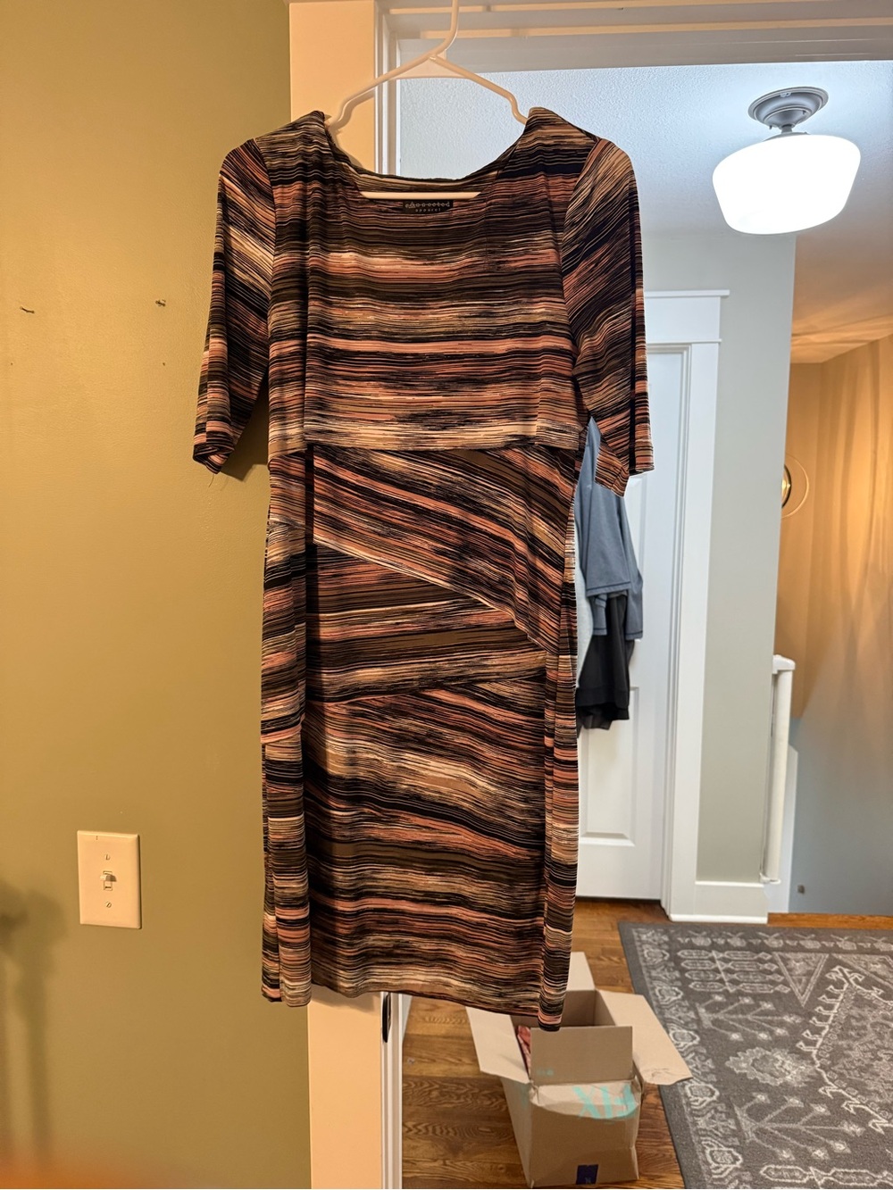 connected apparel Multicolor Striped Midi Dress